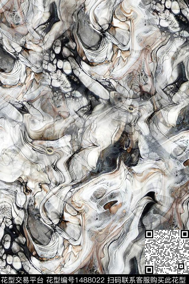 时尚男装抽象数码印花华亿平台下载（图片编号: 1488022） - 瓦栏（Walan）