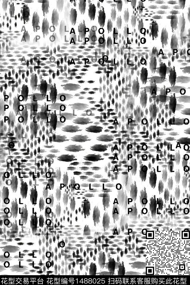 几何字母时尚数码印花华亿平台下载（图片编号: 1488025） - 瓦栏（Walan）