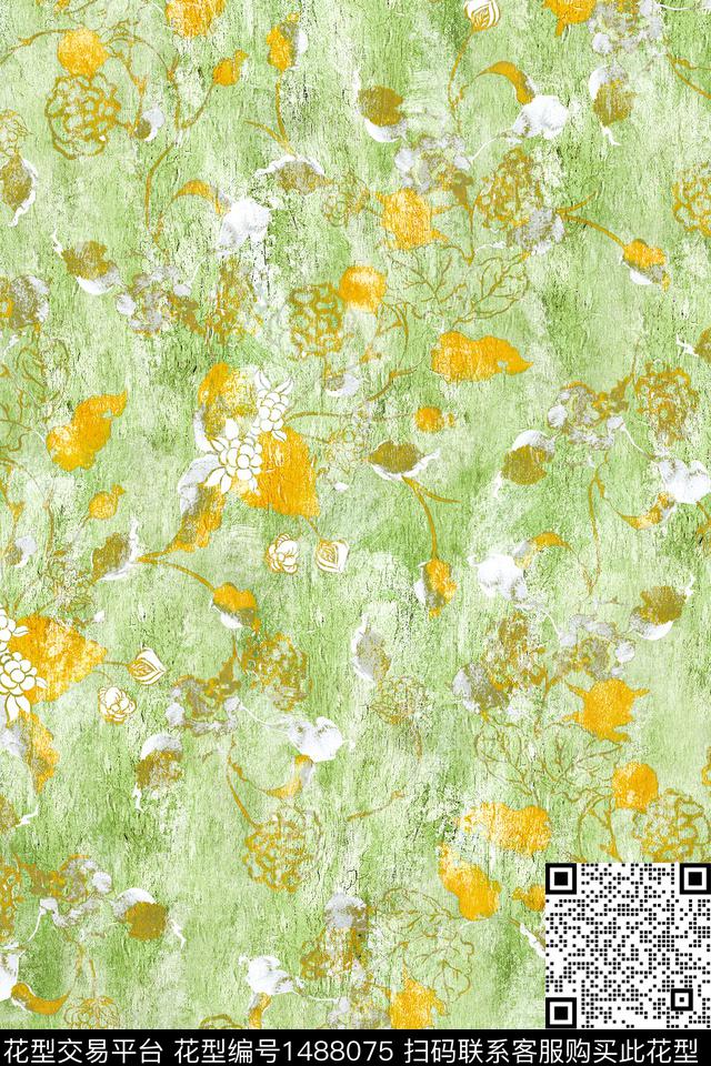 小清新印花肌理数码印花华亿平台下载（图片编号: 1488075） - 瓦栏（Walan）