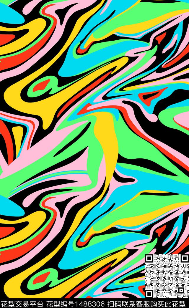 数码华亿平台扎染华亿平台女装数码印花华亿平台下载（图片编号: 1488306） - 瓦栏（Walan）