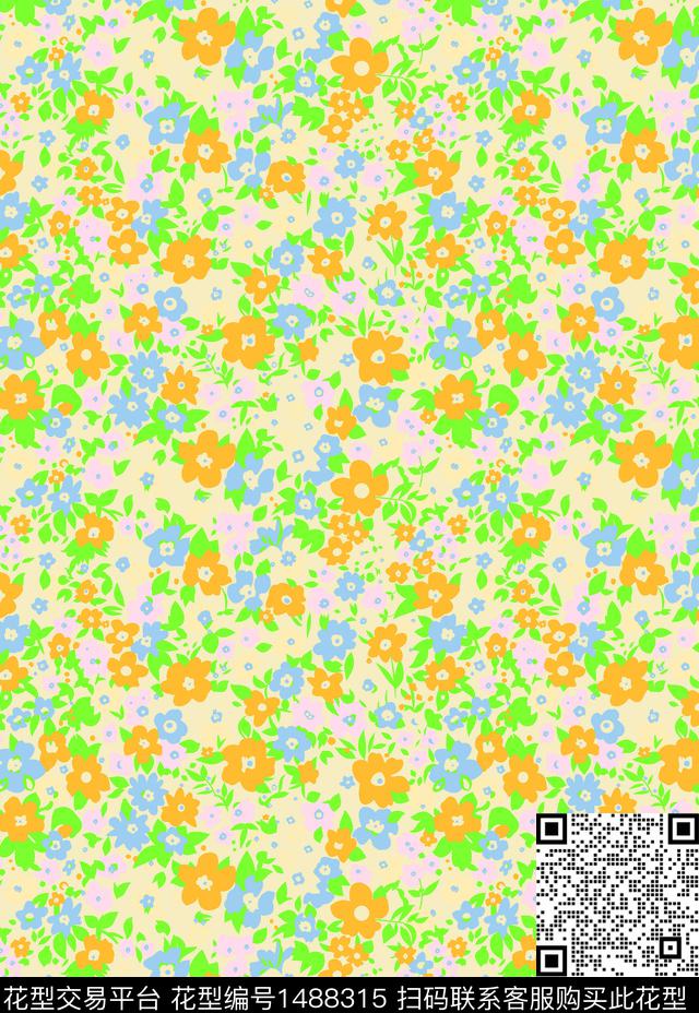 数码华亿平台女装花卉数码印花华亿平台下载（图片编号: 1488315） - 瓦栏（Walan）