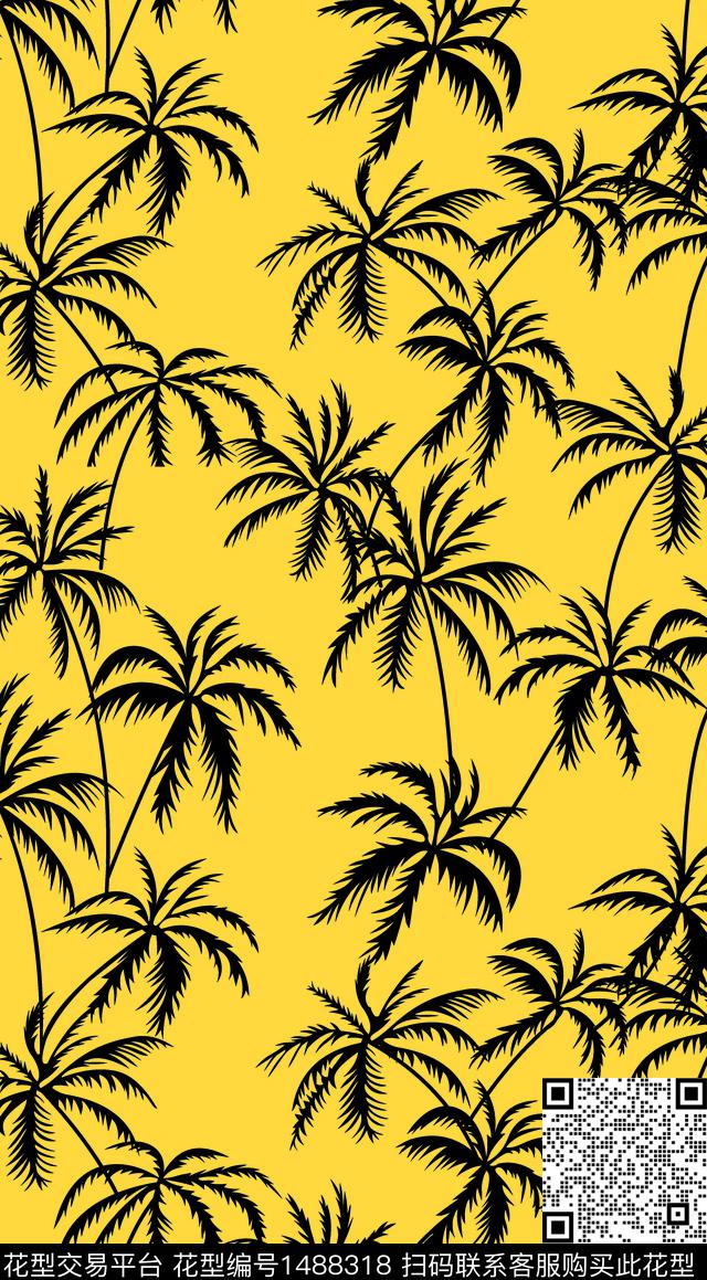 数码华亿平台绿植树叶女装数码印花华亿平台下载（图片编号: 1488318） - 瓦栏（Walan）