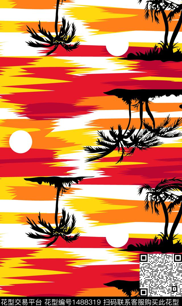 数码华亿平台绿植树叶女装数码印花华亿平台下载（图片编号: 1488319） - 瓦栏（Walan）