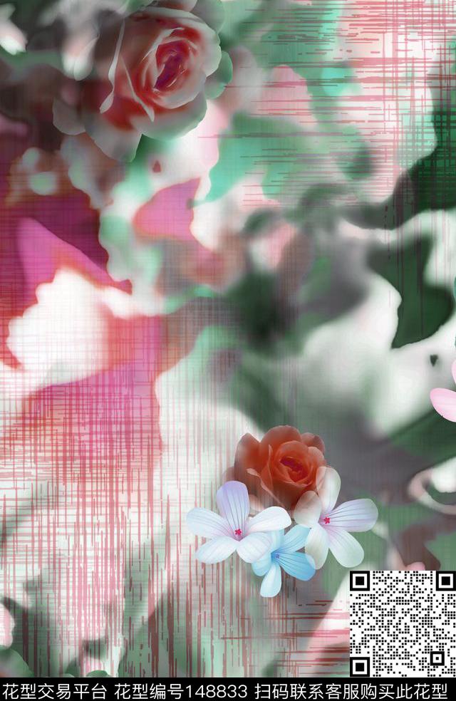 线条抽象底纹柔和色彩数码印花华亿平台下载（图片编号: 148833） - 瓦栏（Walan）