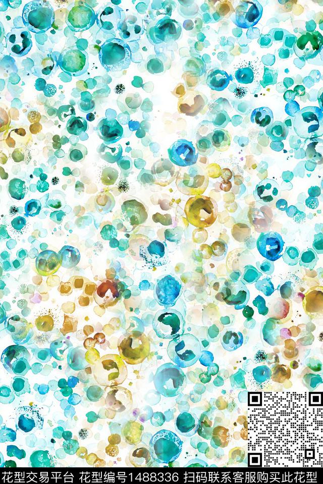抽象小清新真丝数码印花华亿平台下载（图片编号: 1488336） - 瓦栏（Walan）