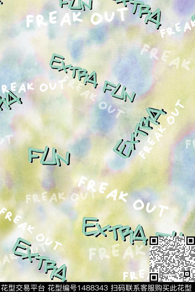 字母男装抽象数码印花华亿平台下载（图片编号: 1488343） - 瓦栏（Walan）