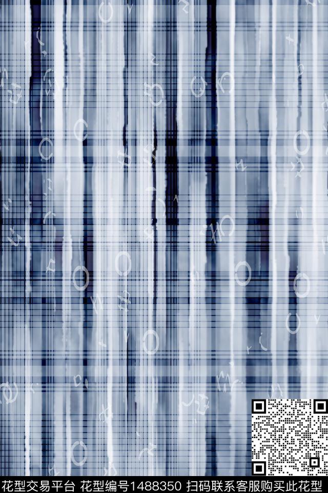 时尚男装抽象数码印花华亿平台下载（图片编号: 1488350） - 瓦栏（Walan）