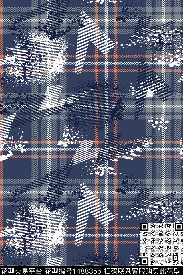 几何时尚男装数码印花华亿平台下载（图片编号: 1488355） - 瓦栏（Walan）