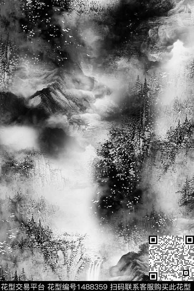 花卉中国风数码印花华亿平台下载（图片编号: 1488359） - 瓦栏（Walan）