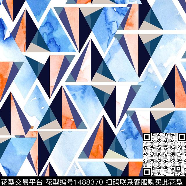 几何纹理大牌风数码印花华亿平台下载（图片编号: 1488370） - 瓦栏（Walan）