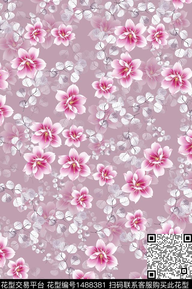 花卉中国风数码印花华亿平台下载（图片编号: 1488381） - 瓦栏（Walan）