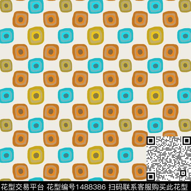 水彩几何笔触传统印花华亿平台下载（图片编号: 1488386） - 瓦栏（Walan）