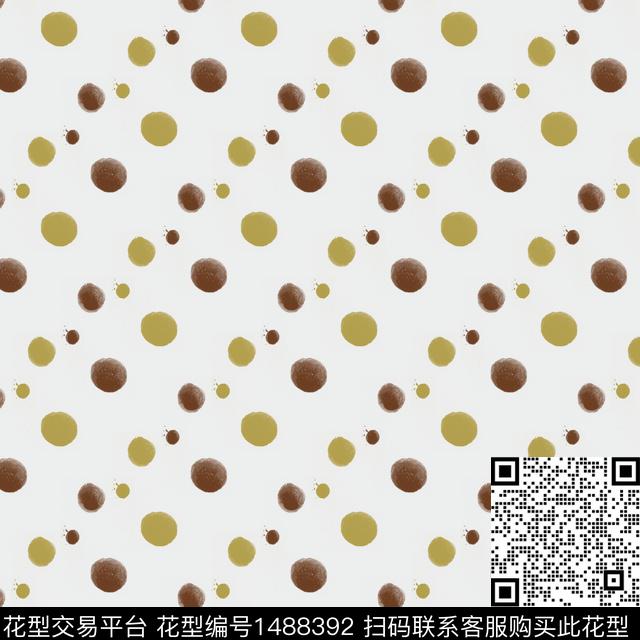 水彩几何圆圈与波点传统印花华亿平台下载（图片编号: 1488392） - 瓦栏（Walan）