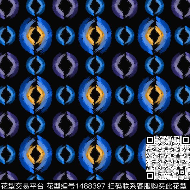 几何肌理笔触数码印花华亿平台下载（图片编号: 1488397） - 瓦栏（Walan）