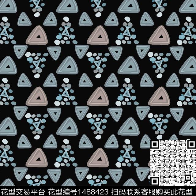 几何三角形手绘传统印花华亿平台下载（图片编号: 1488423） - 瓦栏（Walan）