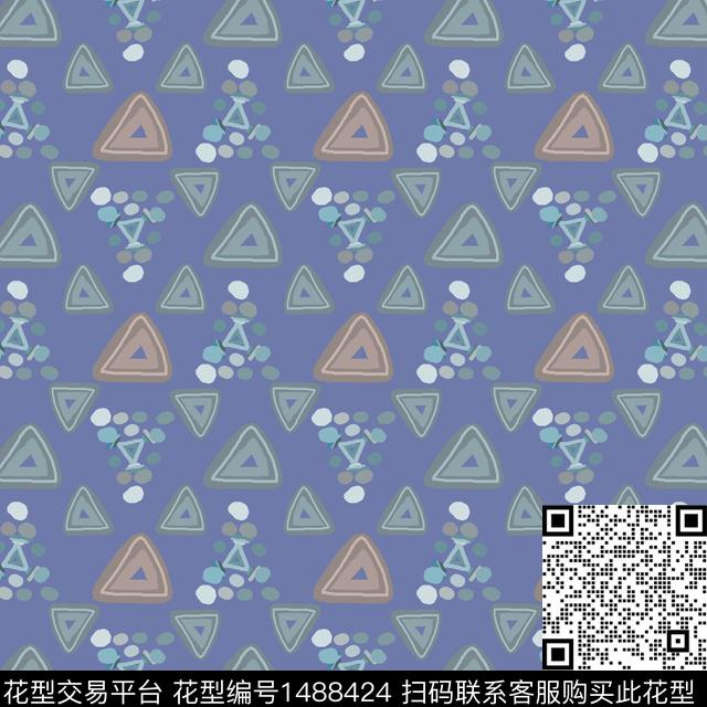 几何三角形手绘传统印花华亿平台下载（图片编号: 1488424） - 瓦栏（Walan）