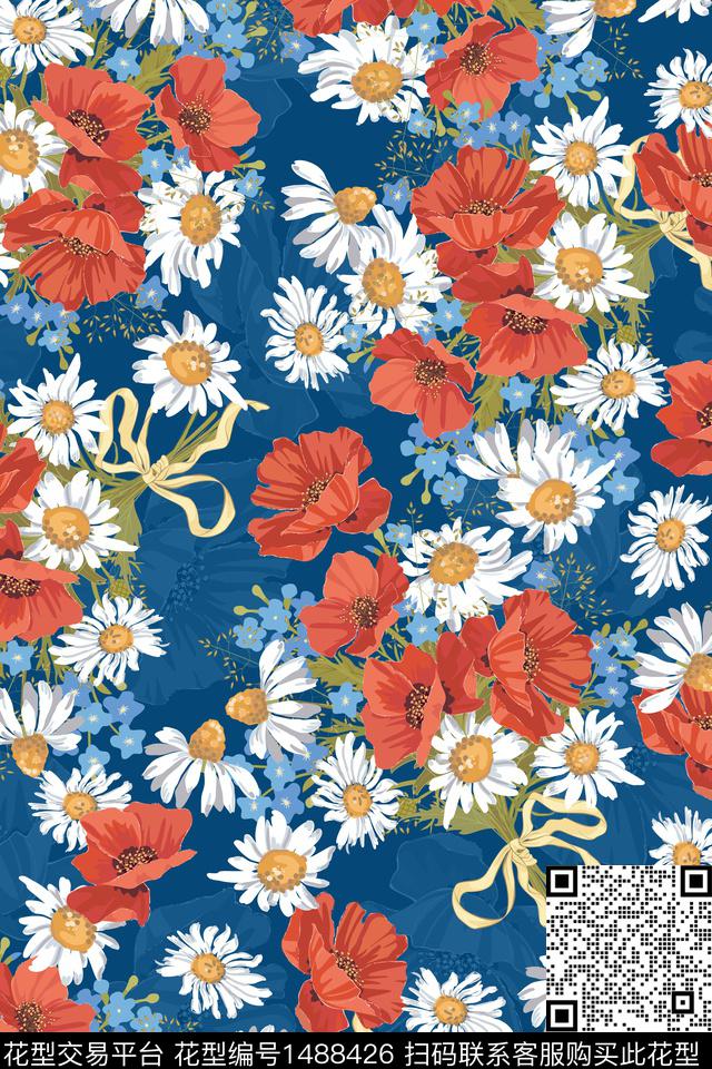 绿植树叶花卉数码印花华亿平台下载（图片编号: 1488426） - 瓦栏（Walan）