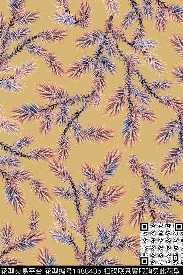 绿植树叶树枝中老年数码印花华亿平台下载（图片编号: 1488435） - 瓦栏（Walan）