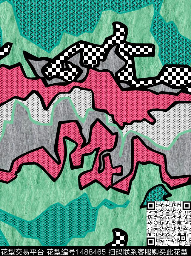 数码华亿平台格子扎染华亿平台数码印花华亿平台下载（图片编号: 1488465） - 瓦栏（Walan）