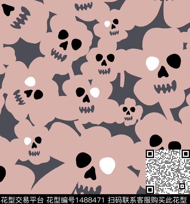 迷彩骷髅人物传统印花华亿平台下载（图片编号: 1488471） - 瓦栏（Walan）