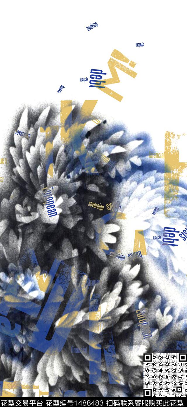 渐变男装定位花字母数码印花华亿平台下载（图片编号: 1488483） - 瓦栏（Walan）