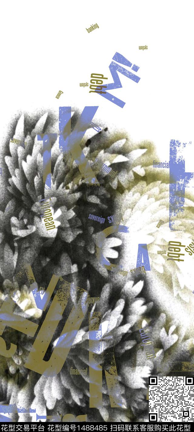 渐变男装定位花字母数码印花华亿平台下载（图片编号: 1488485） - 瓦栏（Walan）