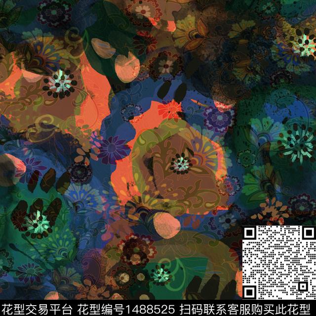 印花中老年数码印花华亿平台下载（图片编号: 1488525） - 瓦栏（Walan）