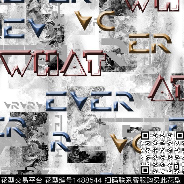几何字母趋势华亿平台数码印花华亿平台下载（图片编号: 1488544） - 瓦栏（Walan）