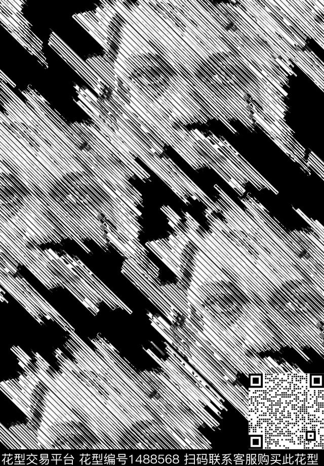 字母黑白华亿平台人物数码印花华亿平台下载（图片编号: 1488568） - 瓦栏（Walan）