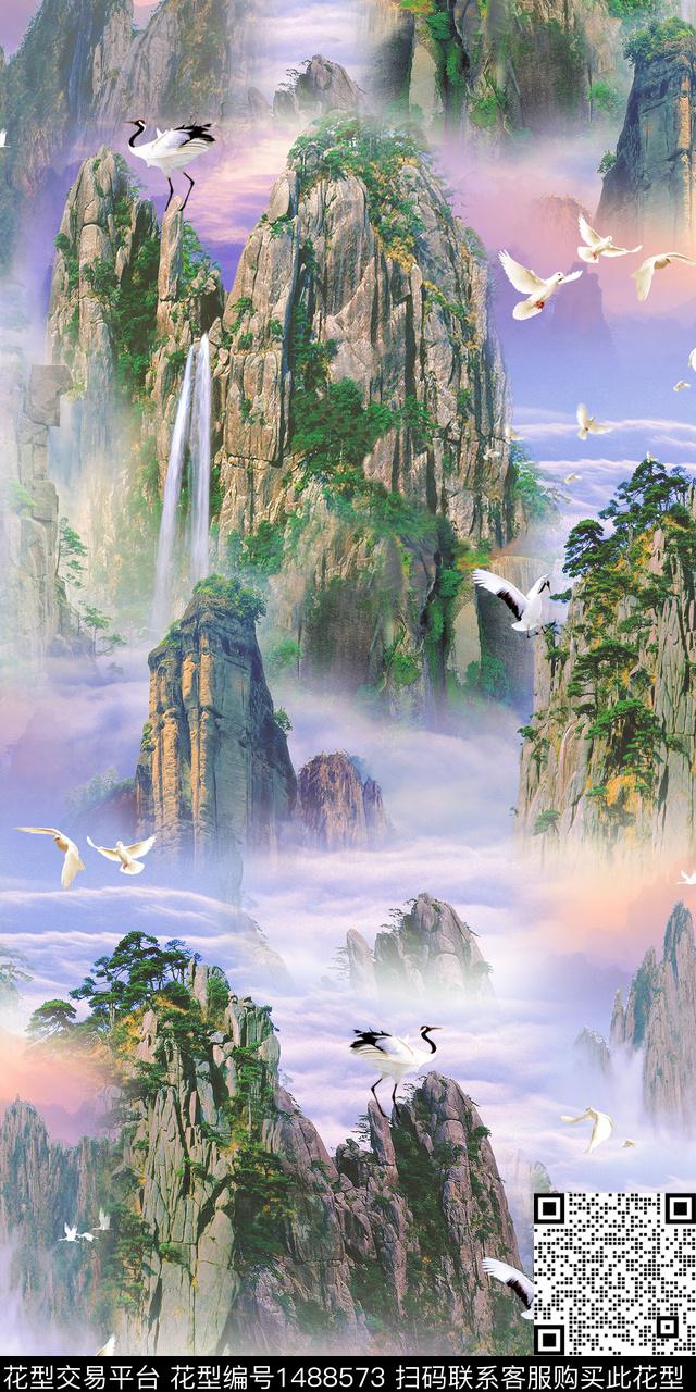 民族风花卉大牌风数码印花华亿平台下载（图片编号: 1488573） - 瓦栏（Walan）