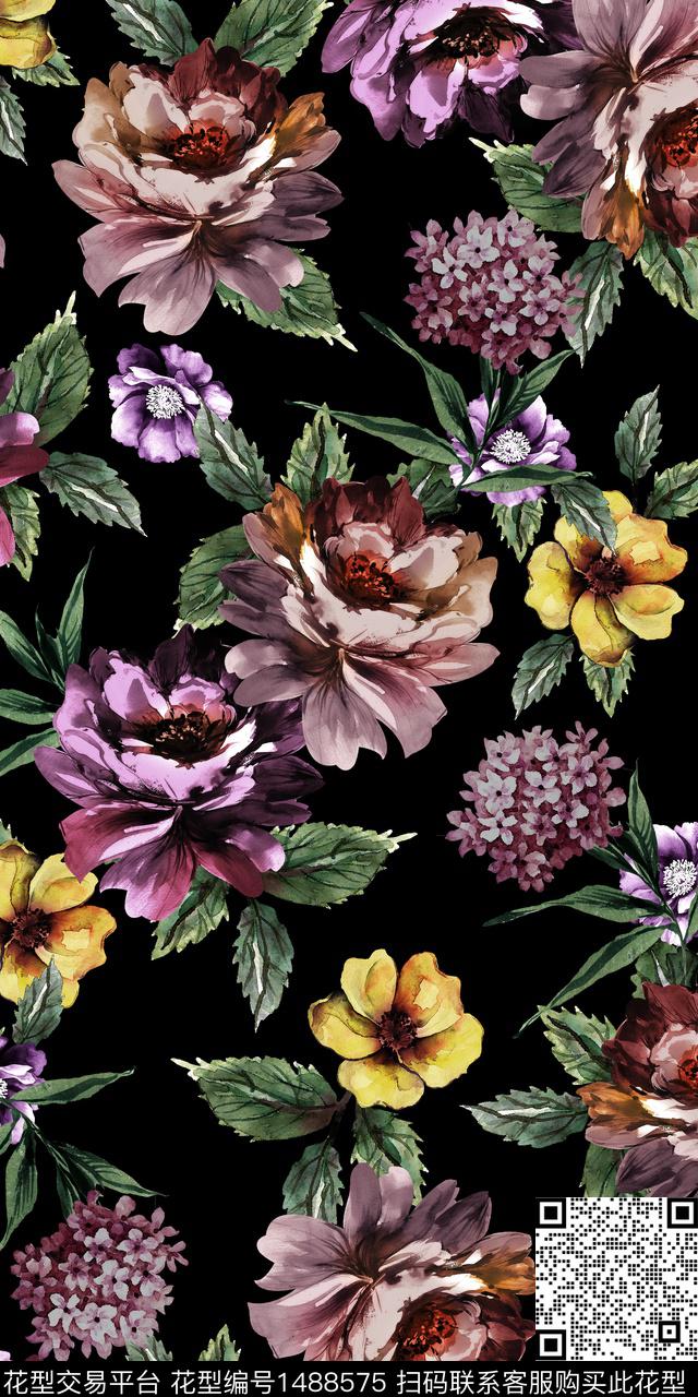 定位花扎染华亿平台民族风数码印花华亿平台下载（图片编号: 1488575） - 瓦栏（Walan）