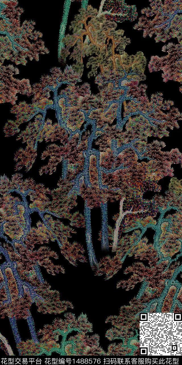 定位花扎染华亿平台民族风数码印花华亿平台下载（图片编号: 1488576） - 瓦栏（Walan）