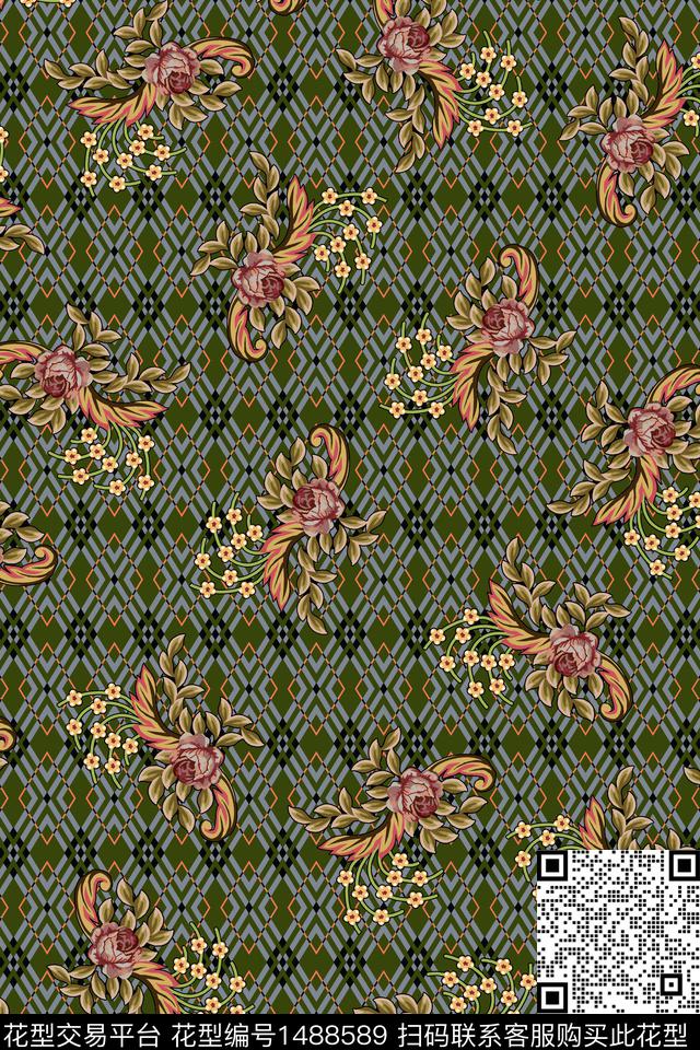 数码华亿平台手满版散花数码印花华亿平台下载（图片编号: 1488589） - 瓦栏（Walan）