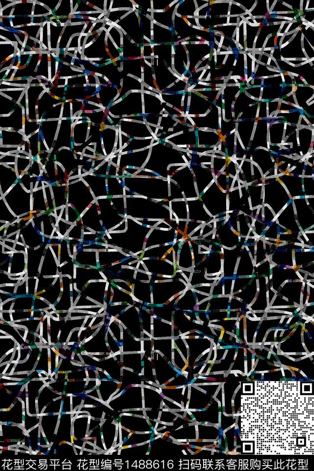 几何格子休闲数码印花华亿平台下载（图片编号: 1488616） - 瓦栏（Walan）