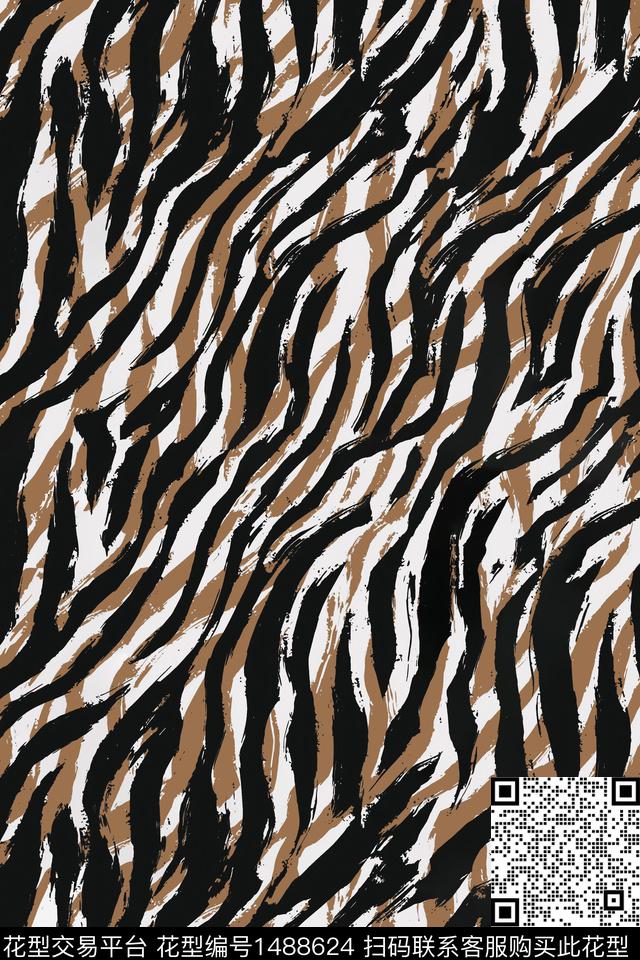 斑马纹豹纹动物纹数码印花华亿平台下载（图片编号: 1488624） - 瓦栏（Walan）