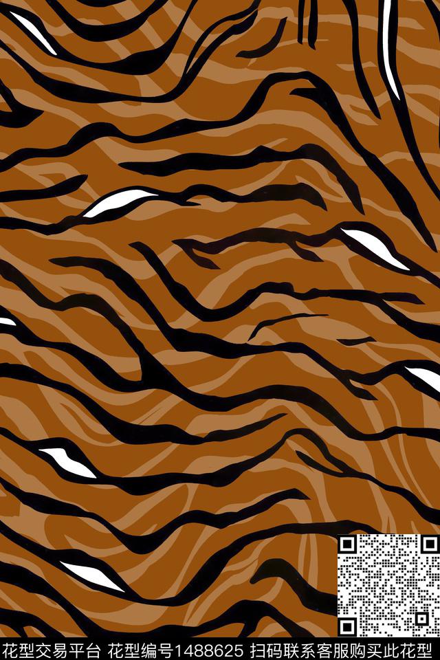 斑马纹豹纹动物纹数码印花华亿平台下载（图片编号: 1488625） - 瓦栏（Walan）