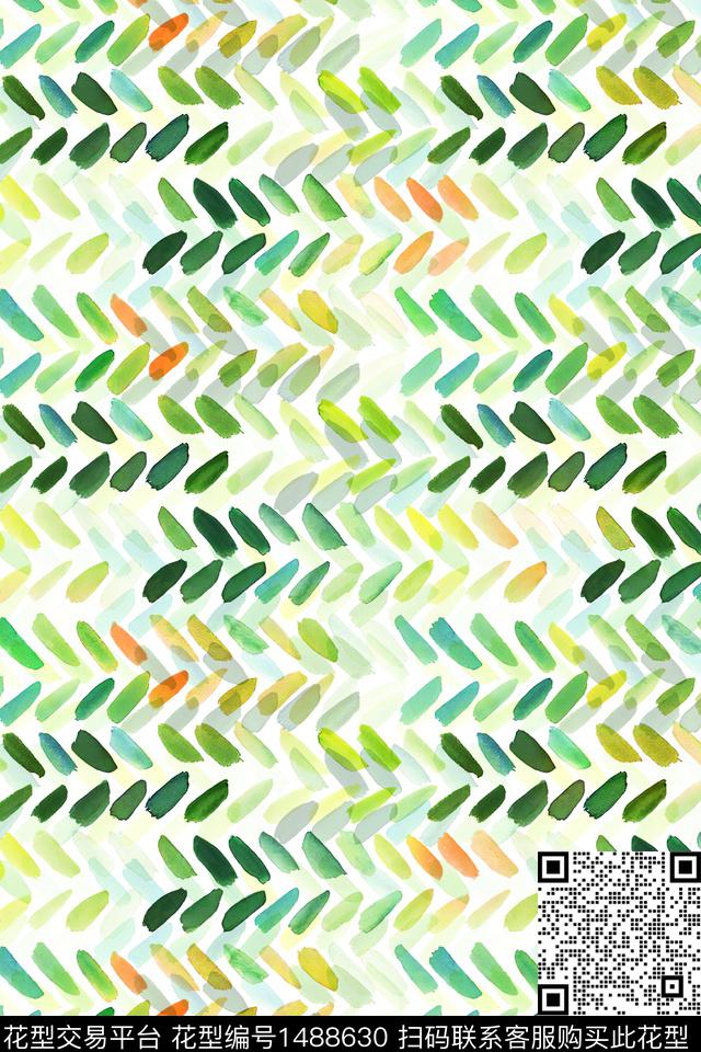 肌理抽象花卉大牌风数码印花华亿平台下载（图片编号: 1488630） - 瓦栏（Walan）