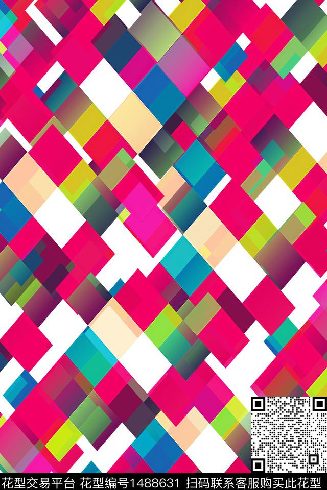 几何肌理大牌风数码印花华亿平台下载（图片编号: 1488631） - 瓦栏（Walan）