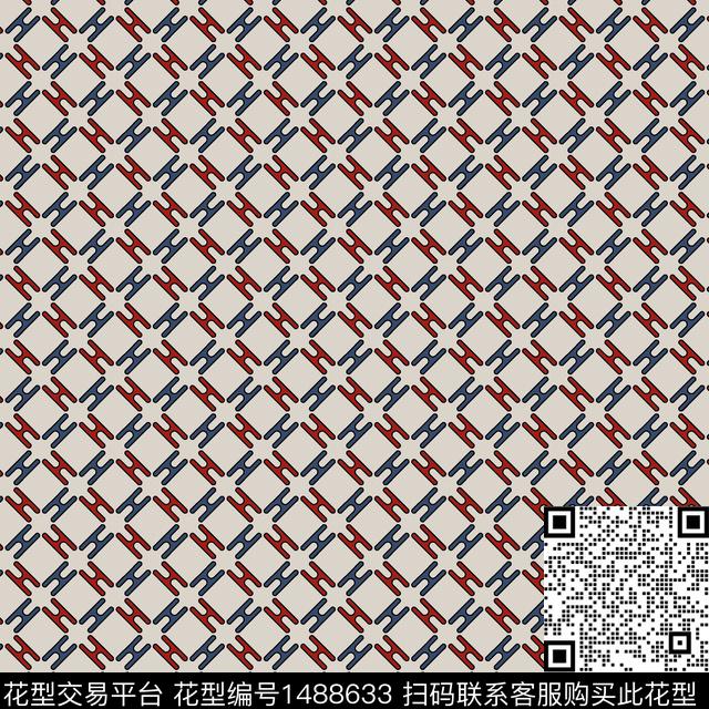 几何字母趣味传统印花华亿平台下载（图片编号: 1488633） - 瓦栏（Walan）