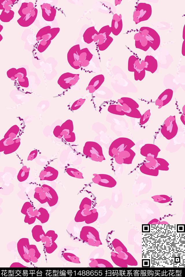 花卉春夏华亿平台小清新数码印花华亿平台下载（图片编号: 1488655） - 瓦栏（Walan）