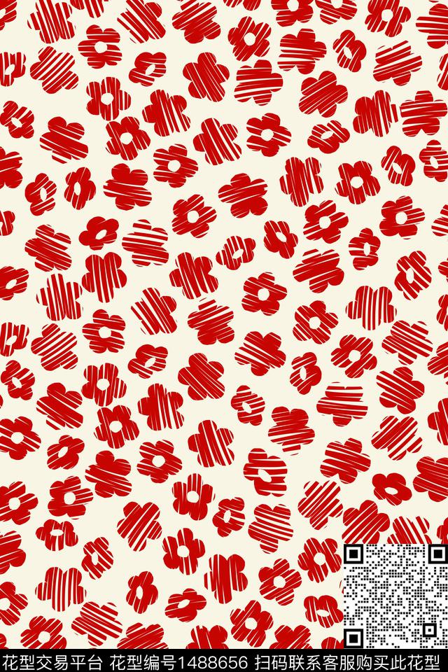 花卉春夏华亿平台小清新数码印花华亿平台下载（图片编号: 1488656） - 瓦栏（Walan）