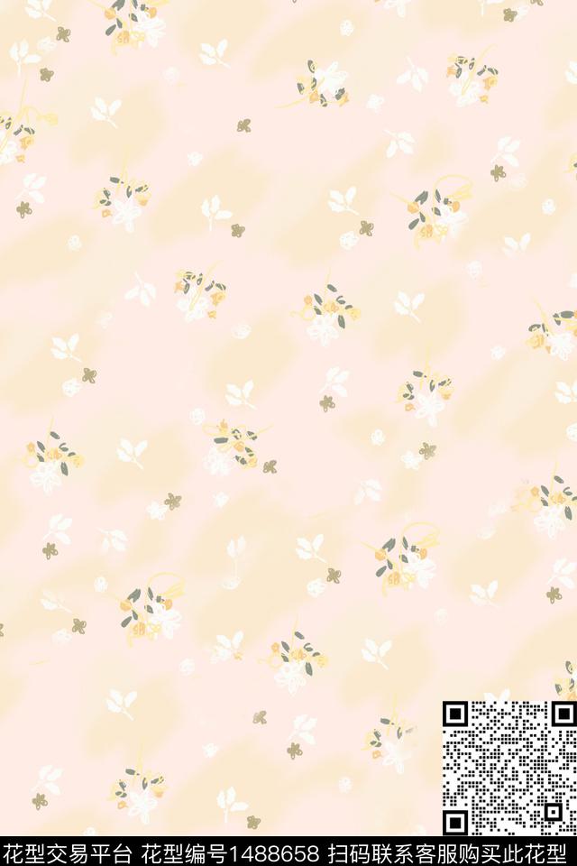 花卉春夏华亿平台小清新数码印花华亿平台下载（图片编号: 1488658） - 瓦栏（Walan）