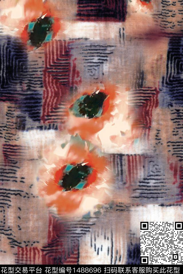 扎染华亿平台男装大牌风数码印花华亿平台下载（图片编号: 1488696） - 瓦栏（Walan）