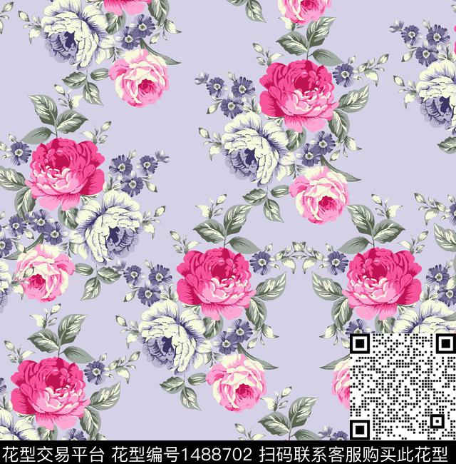 民族花卉定位花彩底花卉数码印花华亿平台下载（图片编号: 1488702） - 瓦栏（Walan）