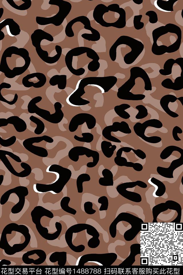 几何豹纹动物纹数码印花华亿平台下载（图片编号: 1488788） - 瓦栏（Walan）