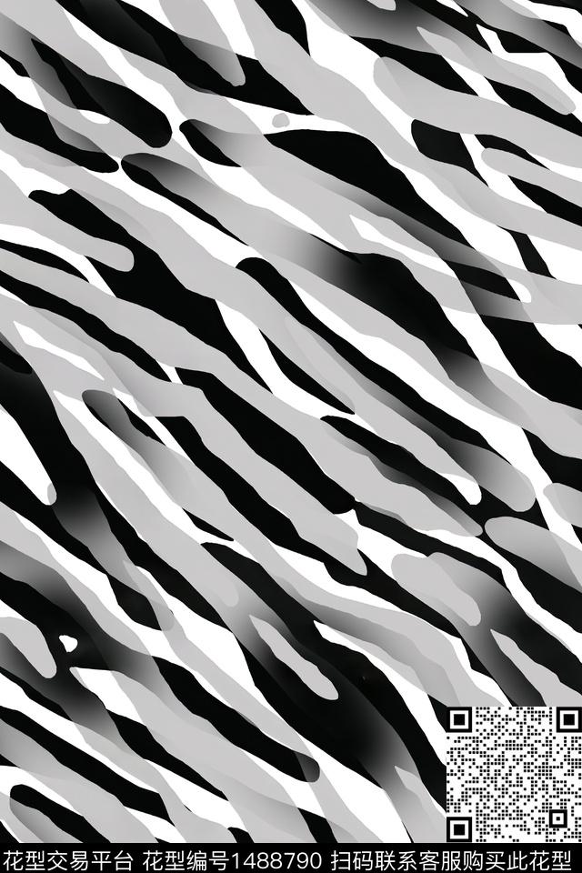 斑马纹动物纹大牌风数码印花华亿平台下载（图片编号: 1488790） - 瓦栏（Walan）