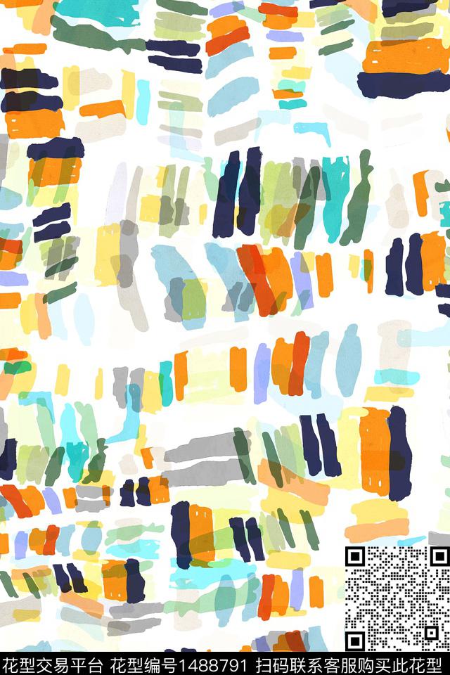 几何肌理民族风数码印花华亿平台下载（图片编号: 1488791） - 瓦栏（Walan）