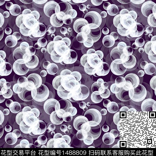 几何圆形圆圈与波点数码印花华亿平台下载（图片编号: 1488809） - 瓦栏（Walan）