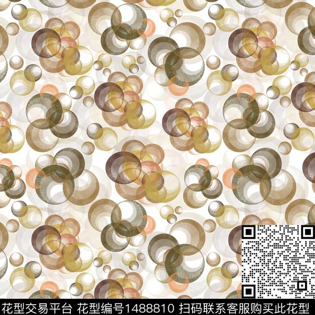 几何圆形圆圈与波点数码印花华亿平台下载（图片编号: 1488810） - 瓦栏（Walan）