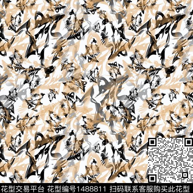 男装抽象数码印花华亿平台下载（图片编号: 1488811） - 瓦栏（Walan）